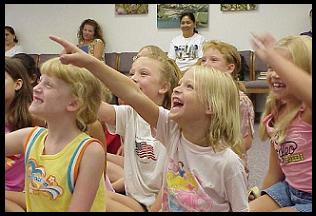 Comedy helps the school show audience absorb the message!